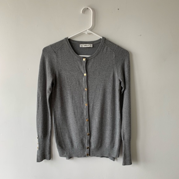 Zara Sweaters - Zara Button Up Fitted Cardigan Sweater Crewneck